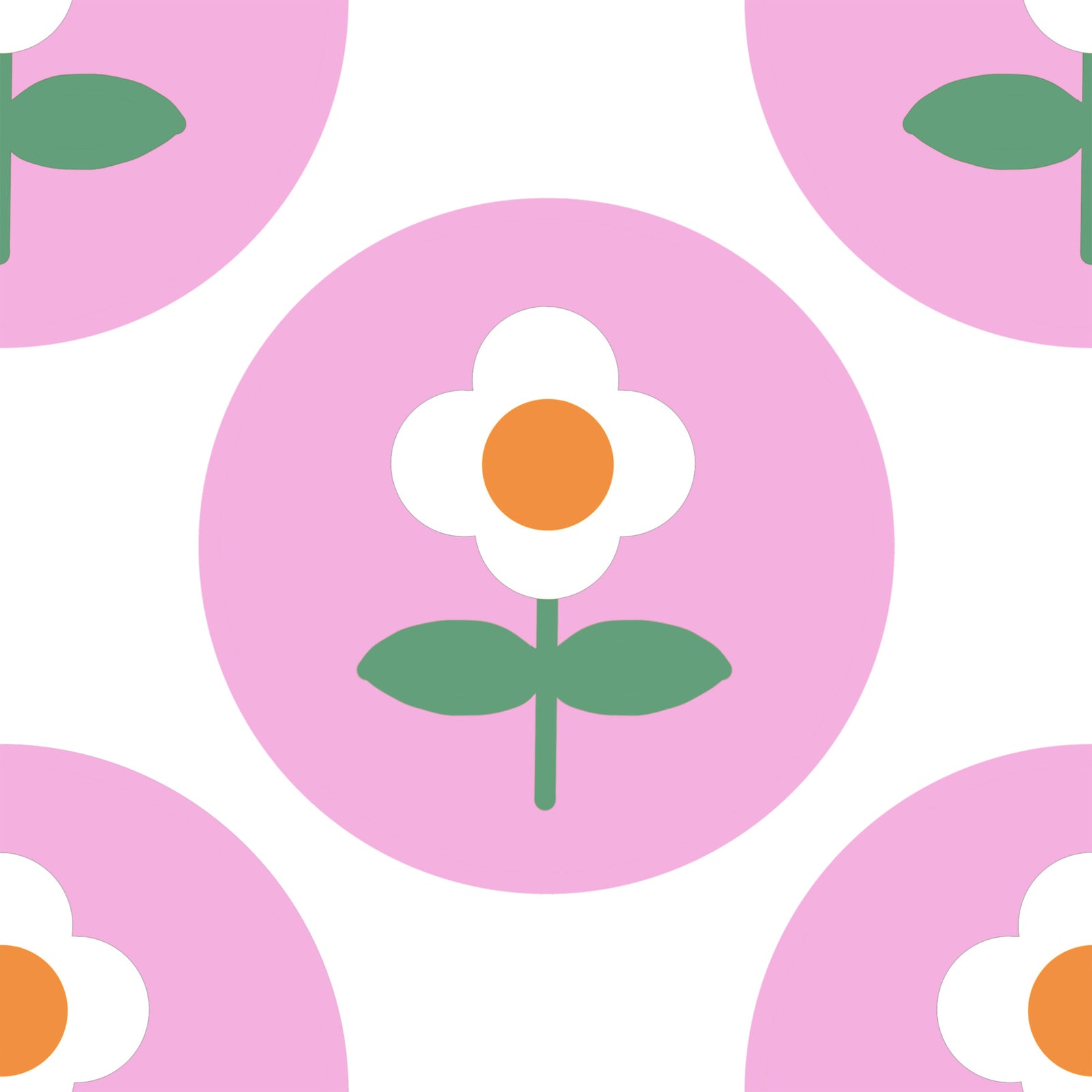 Carta da parati Retro Daisy Circles