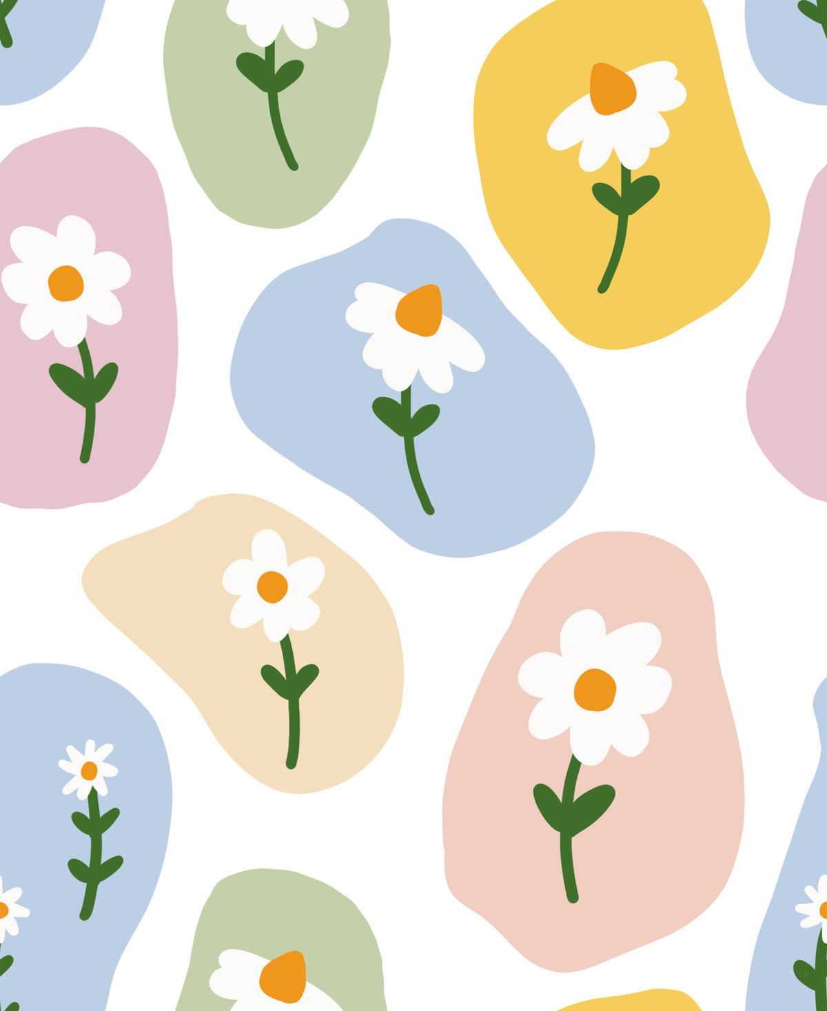 Pastel Daisy Pebbles Tapet in your room