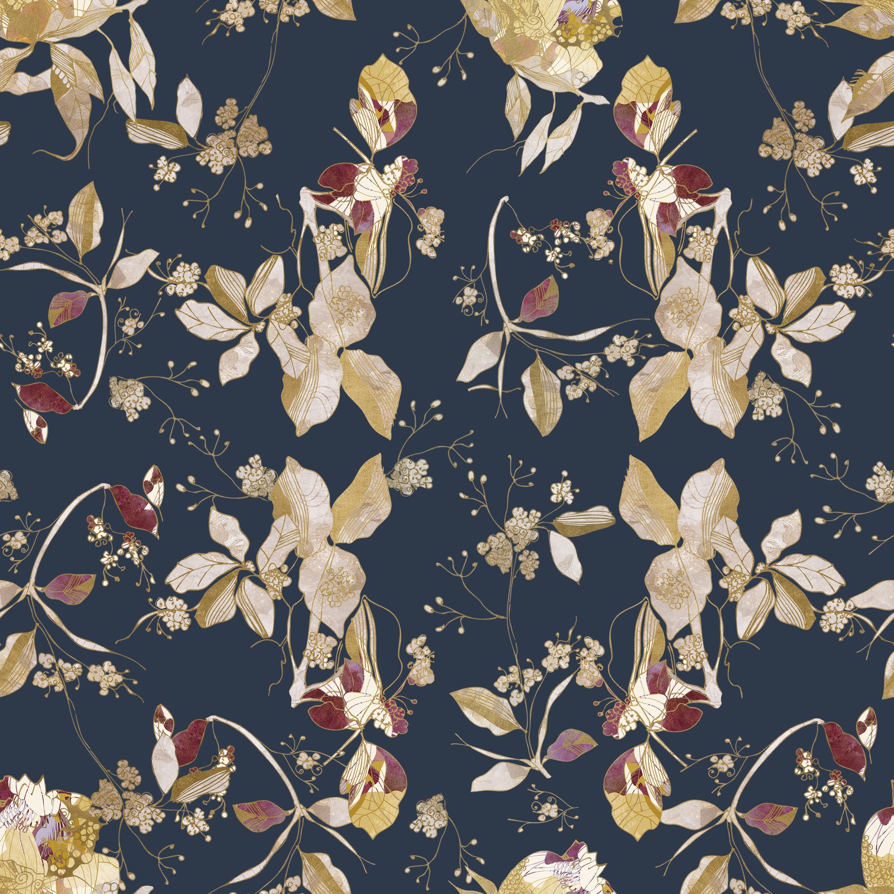 Carta da parati Sentiero Floreale Verde Foresta in your room — zoomed