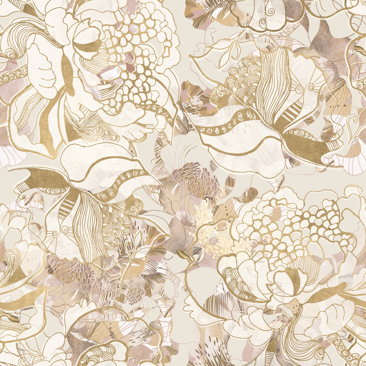 Tapeta Blush Neutral Peony in your room
