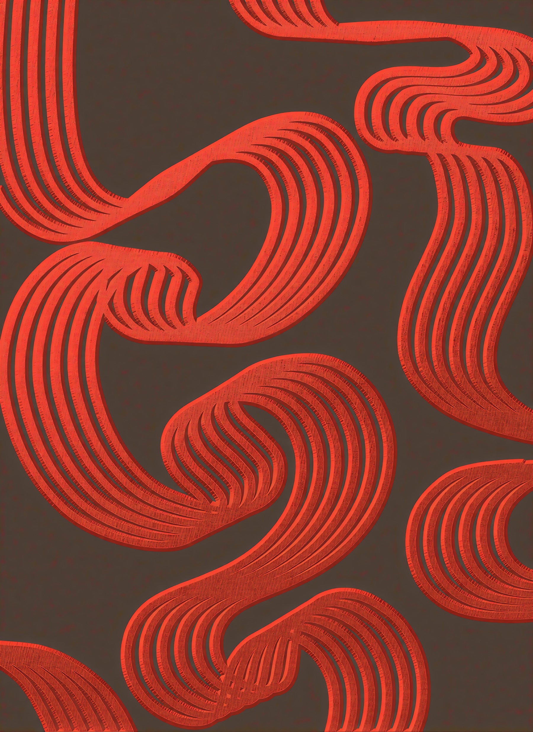 Papier peint mural Lignes de braises fluides