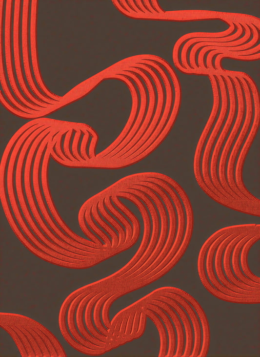Flowing Ember Lines Wall Mural