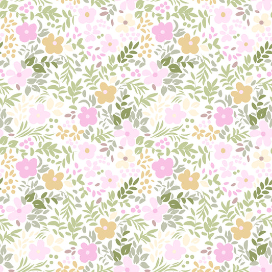 Papel de Parede padrão contínuo Flores de Primavera no Verão