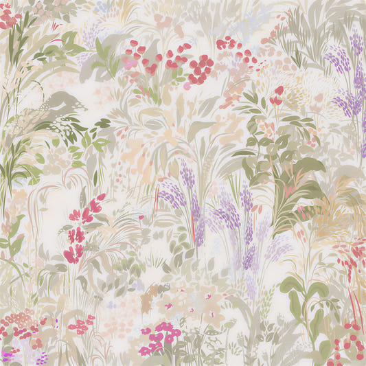 Fresque murale Romance pastel douce de prairie fleurie rêveuse