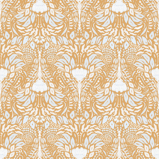 Golden Folk Floral Symmetri Tapet