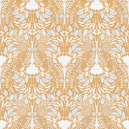 Golden Folk Floral Symmetry Tapet