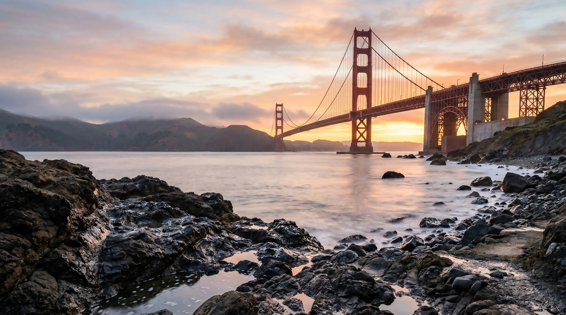 Golden Gate: Horizon's Embrace Wall Mural
