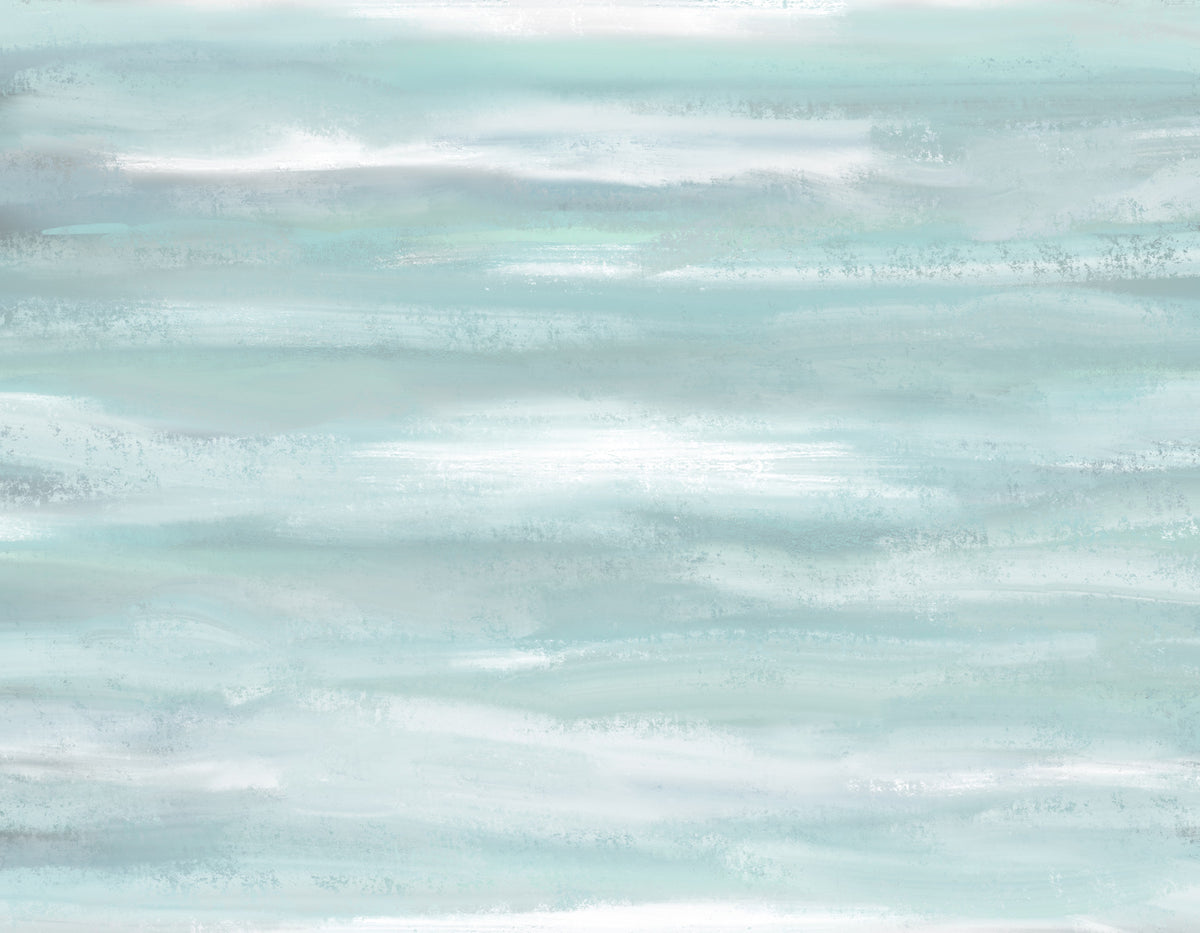 Aqua Horizon Strokes Wandbild in your room — zoomed