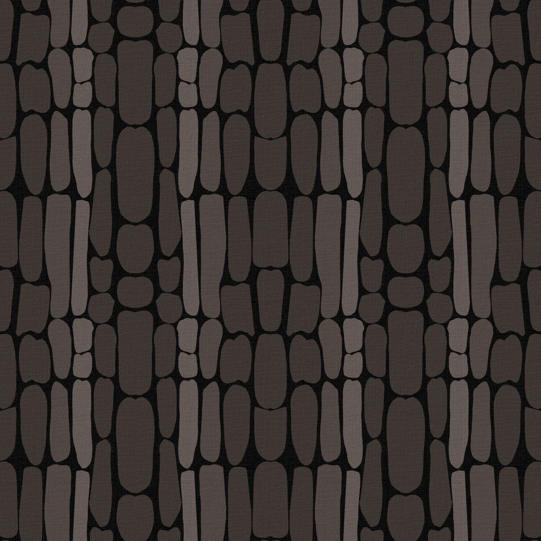 Living room paired with Black Textured Stone Shapes wallpaper in charcoal tones