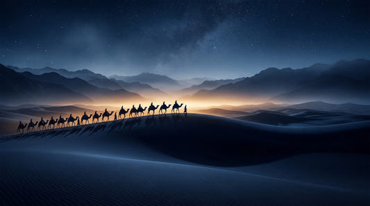 Wüsten-Odyssee: Wandbild Unter einem sternenübersäten Himmel