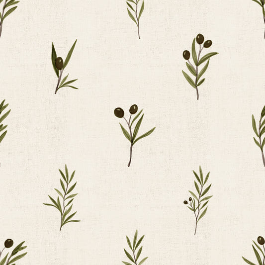 Papier peint branches d'olivier de Toscane sur toile