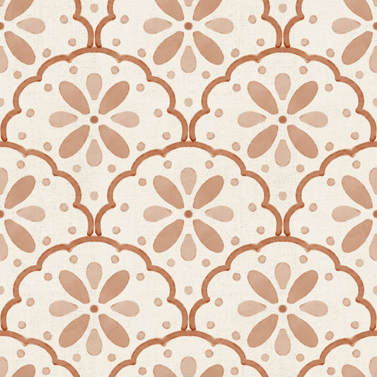 Tapet Terracotta Tuscany Scallop