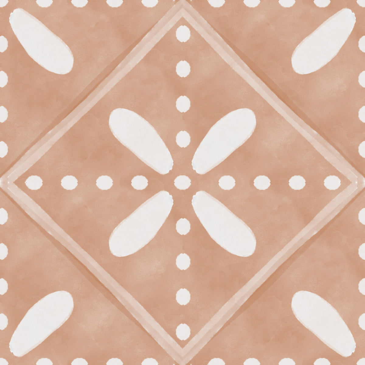 Tuscany Bloom Cotto Tiles Wallpaper⁠