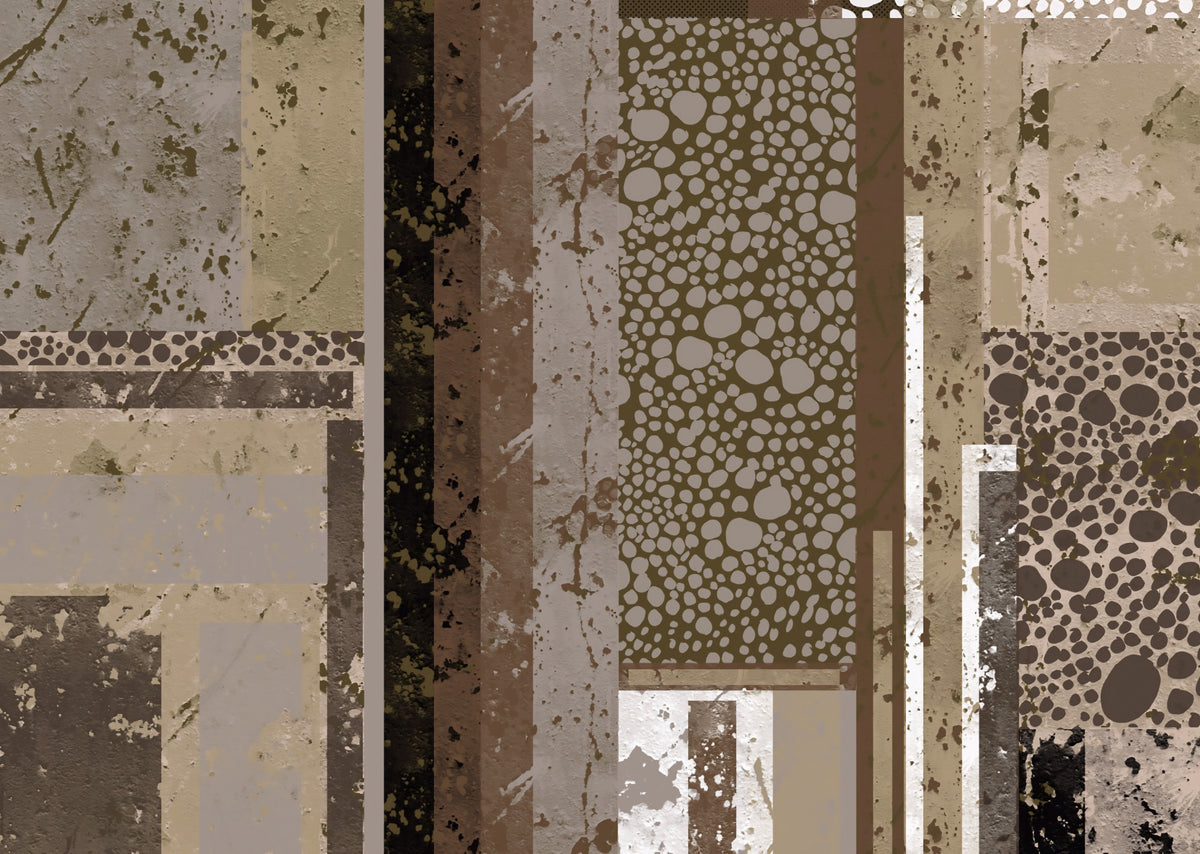 Urban Patina Collage Abstrakcyjna geometryczna fototapeta ścienna