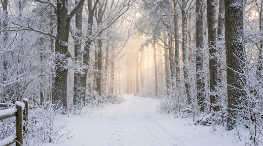 Leuchtendes Wandbild Nebliger Winterwald
