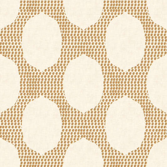 Beachy Boho Golden Mosaic Wallpaper⁠
