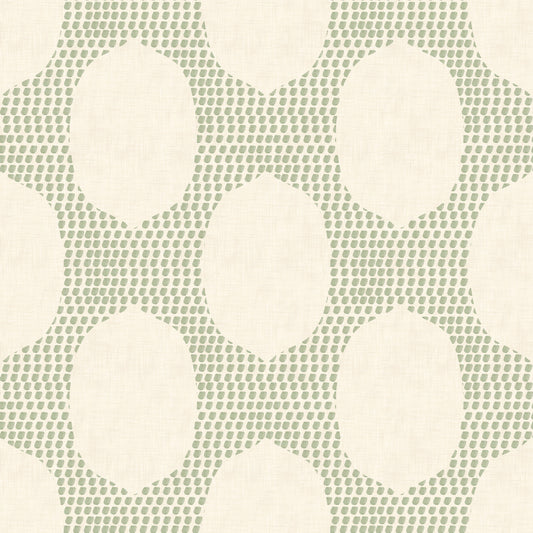 Beachy Boho Costal Green Mosaic Wallpaper⁠