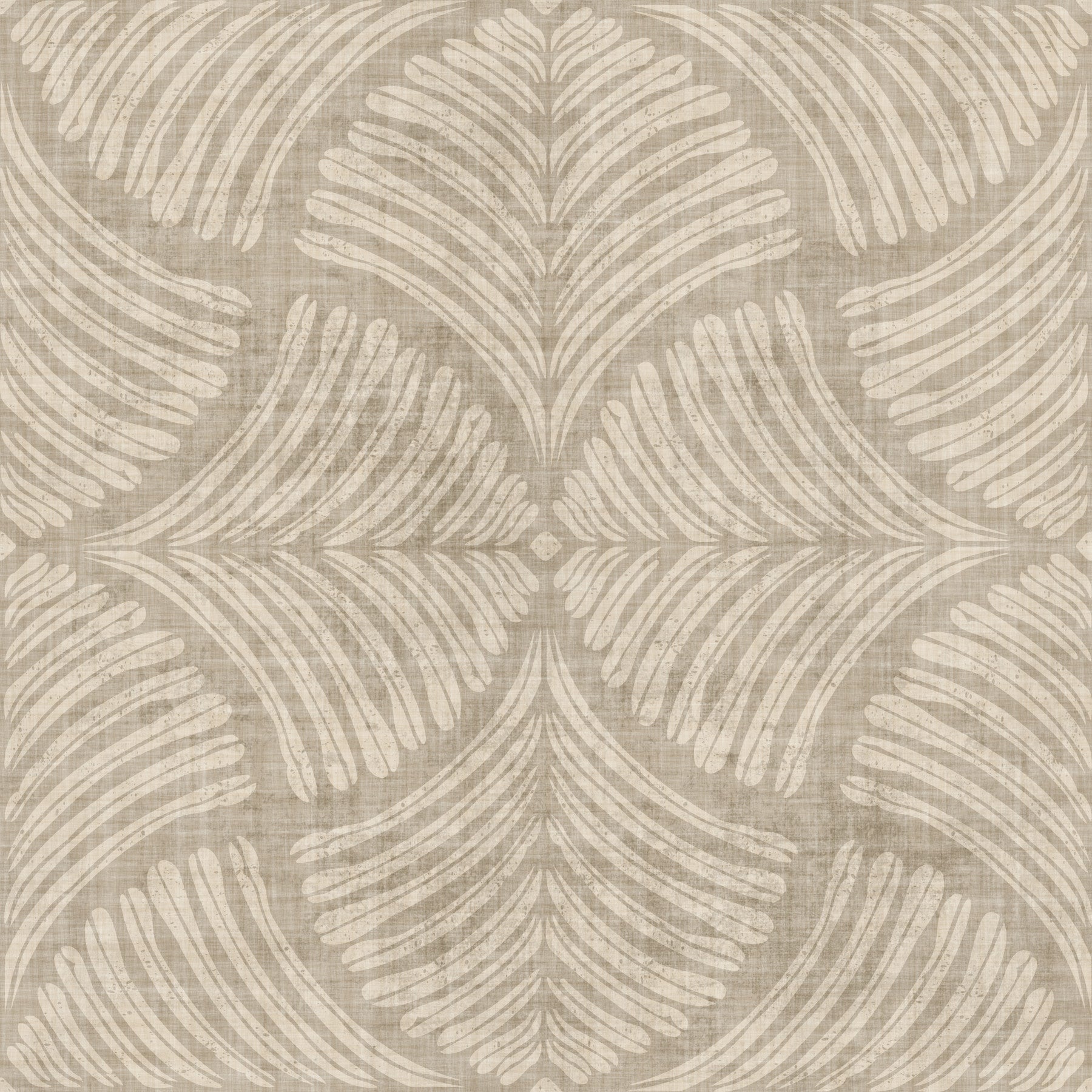Sandbeige Strukturierte Muschel-Fächer Japandi Minimalistische Tapete⁠