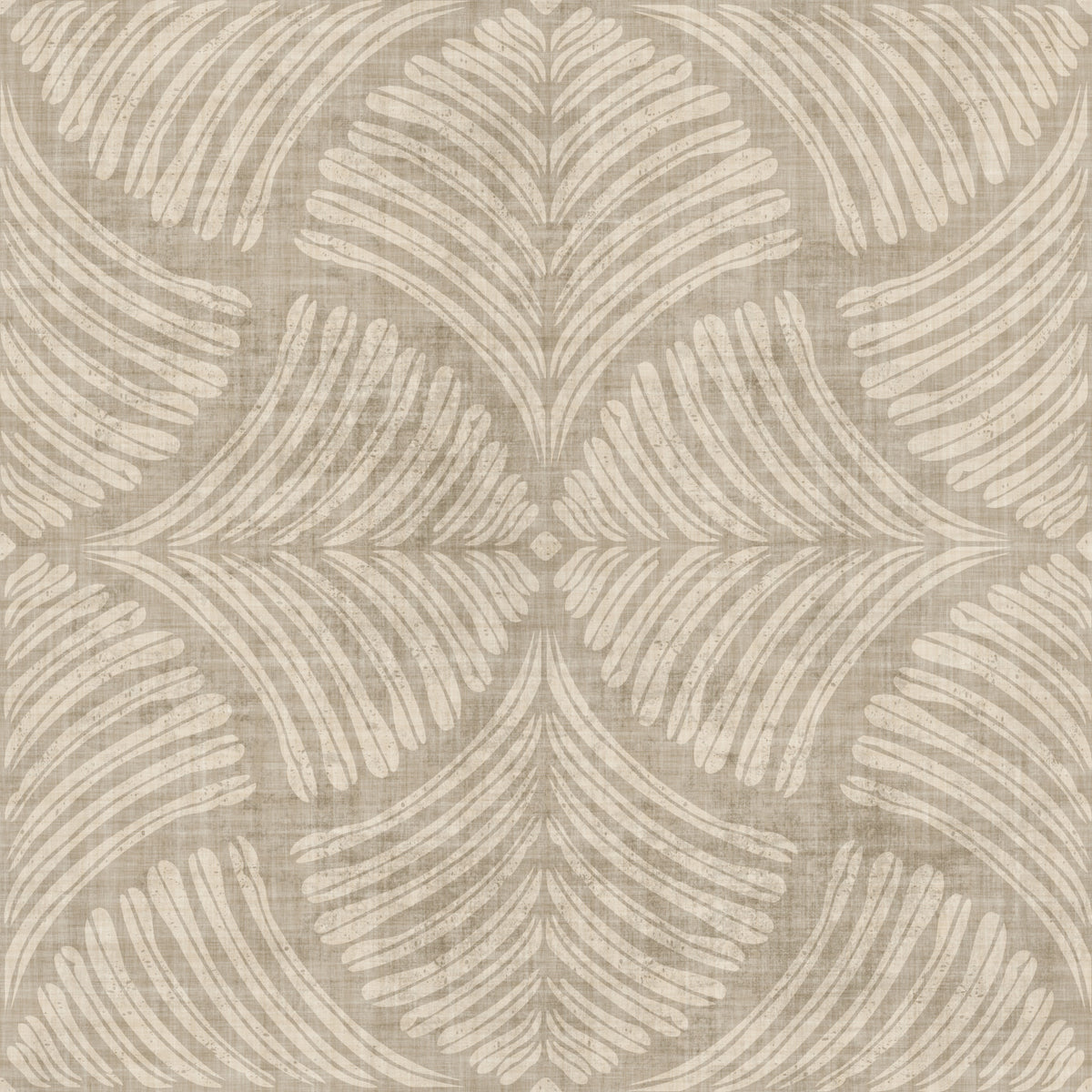 Sandbeige Strukturierte Muschel-Fächer Japandi Minimalistische Tapete⁠ in your room — zoomed