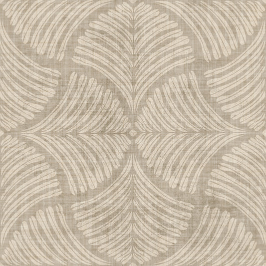 Sand Beige Textured Scallops Fan Japandi Minimalist Wallpaper⁠