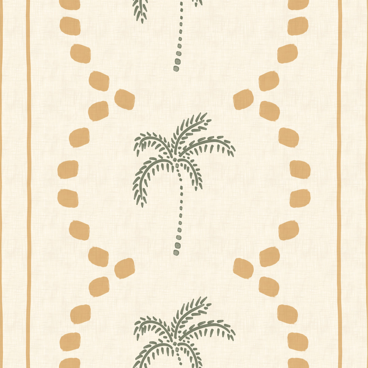 Tropikalna tapeta Palm Deco w paski piaskowe in your room
