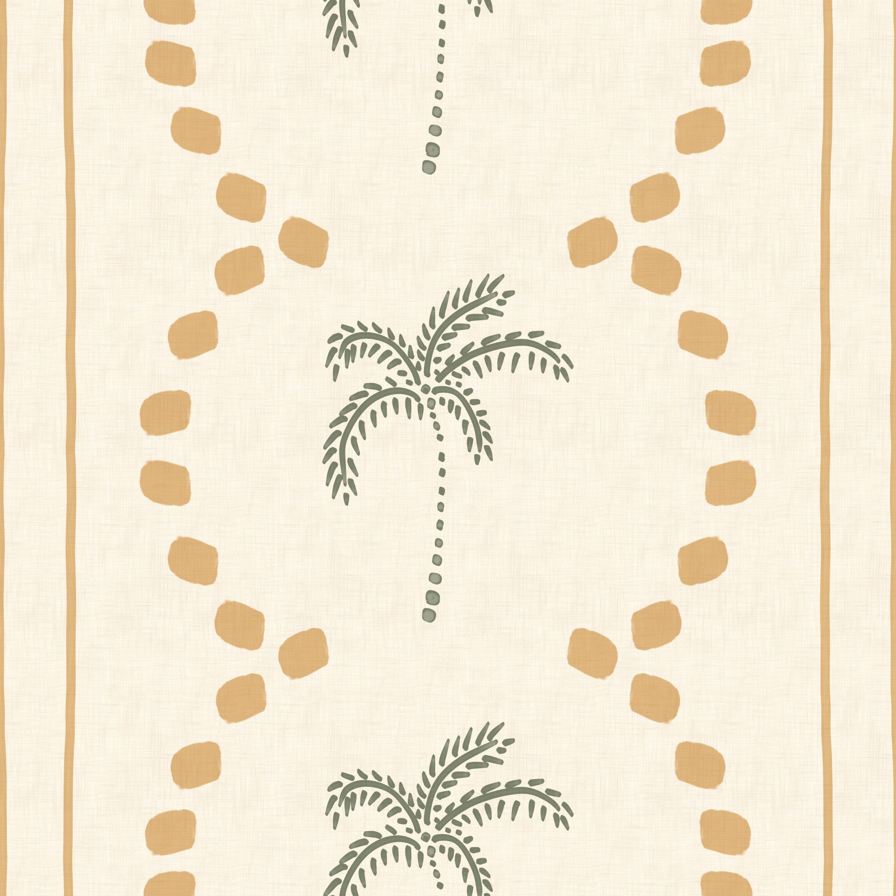 Tropiska Palm Deco Randigt Sand Tapet⁠