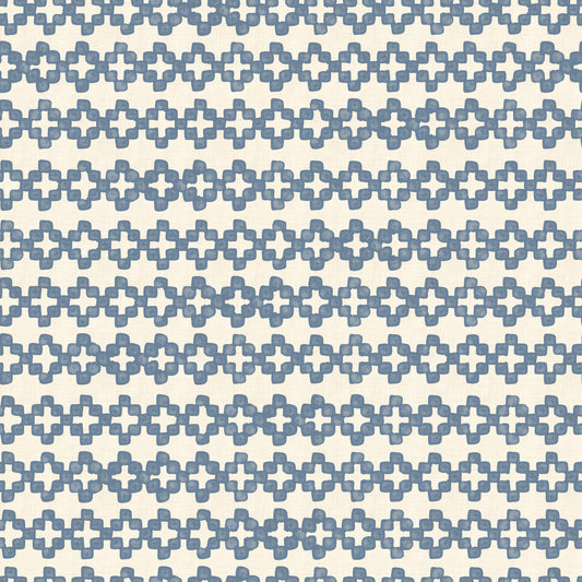 Zellige Cross Ornament Slate Blue Wallpaper⁠