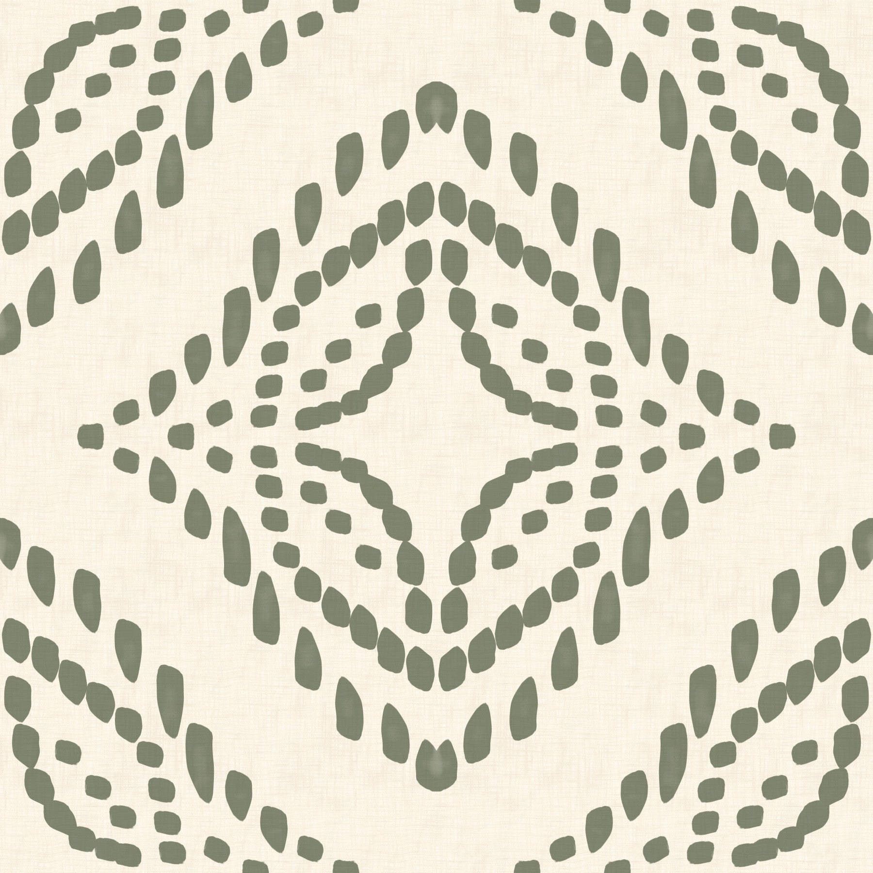 Carta da parati verde palma con motivo ornamentale a stampa a blocchi in your room — zoomed