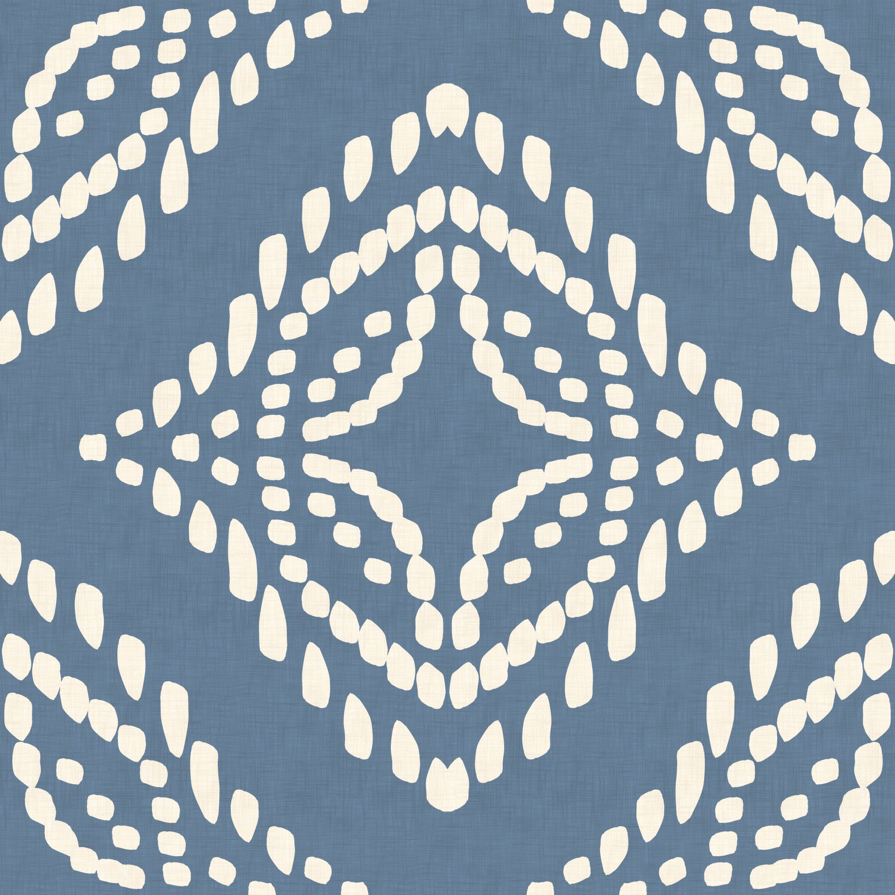 Block Print Ornament Slate Blue Canvas Wallpaper⁠