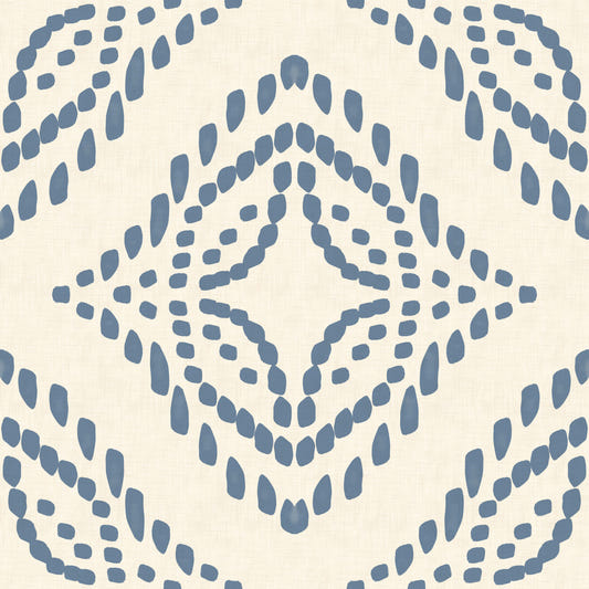 Block Print Ornament Slate Blue Wallpaper⁠