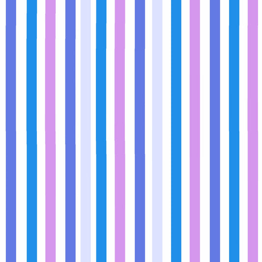Blaue & Flieder Vertikale Harmonie Streifen Tapete⁠
