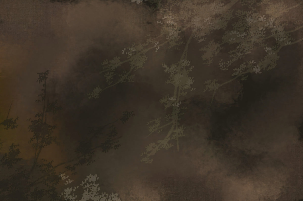 Woodland Haze Wandteppich Stimmungsvolle Nebelwald Wandgestaltung in your room