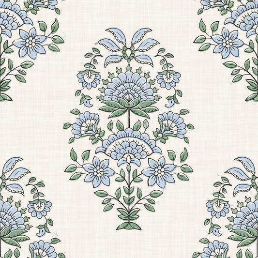 Beruhigendes Blaues Blumenmuster Tapete