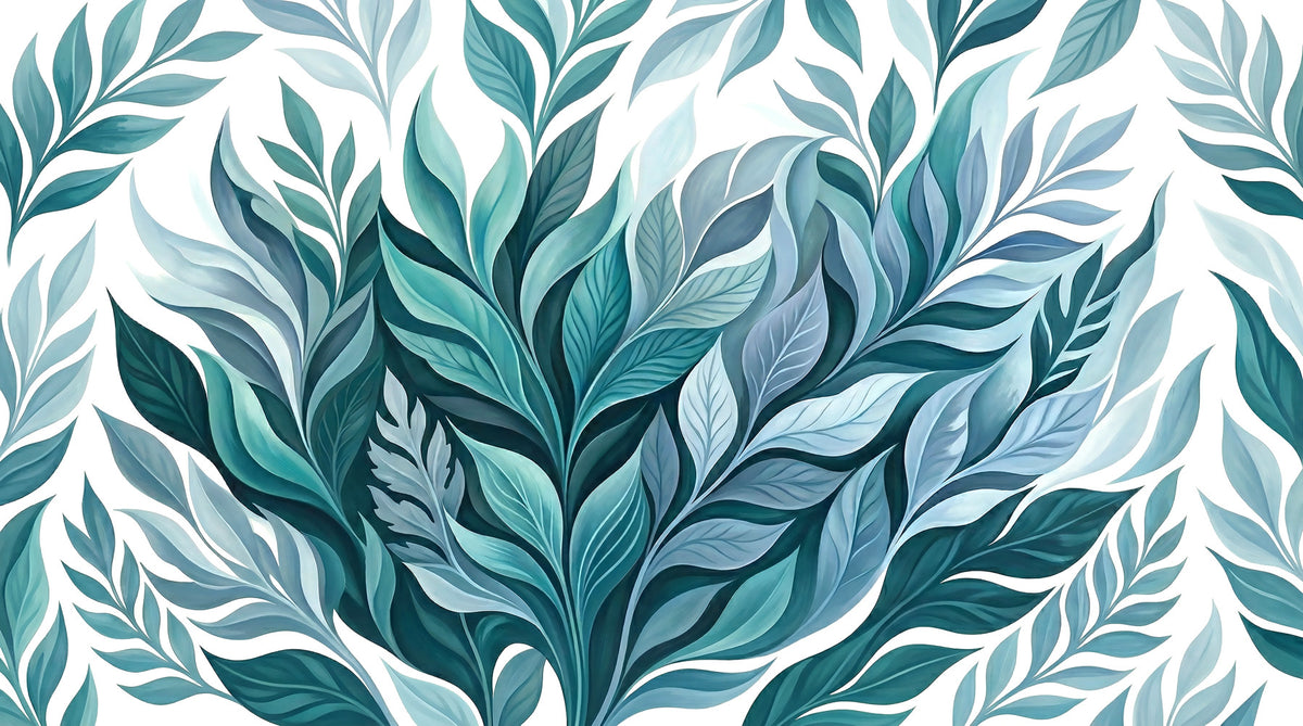 Serene Leaf Dance Wandbild in your room — zoomed