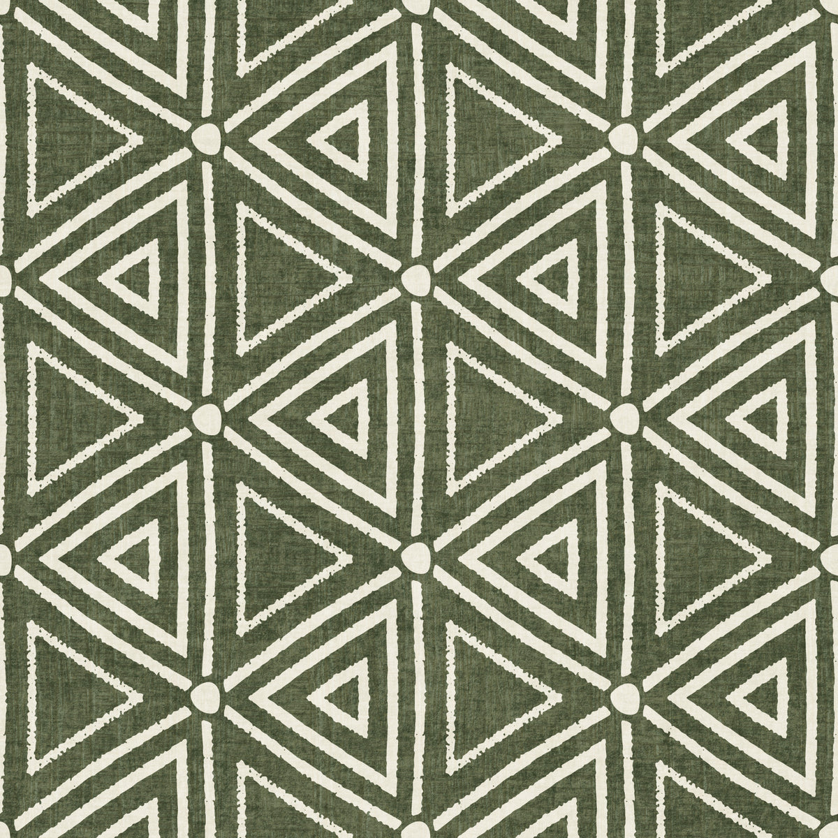 Papier peint géométrique triangles bouclés en tissu boueux texturé vert mousse bohème in your room — zoomed