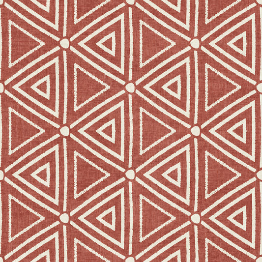 Textured Mudcloth Geometric Triangles Boho Rust Terracotta Wallpaper⁠