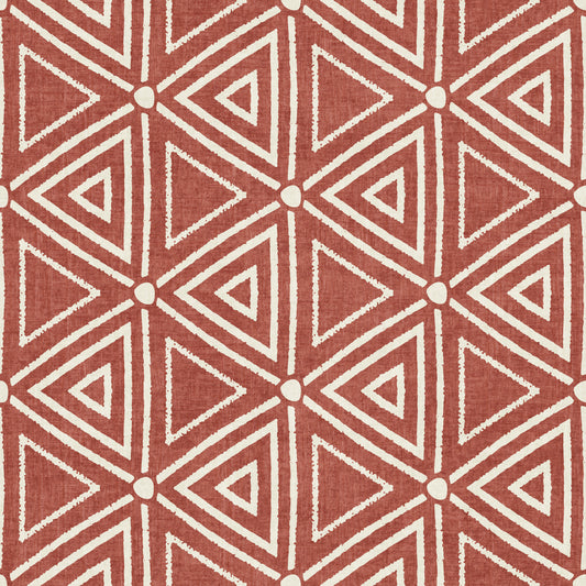 Papier peint géométrique triangles bouclier de boue texturé bohème rouille terracotta