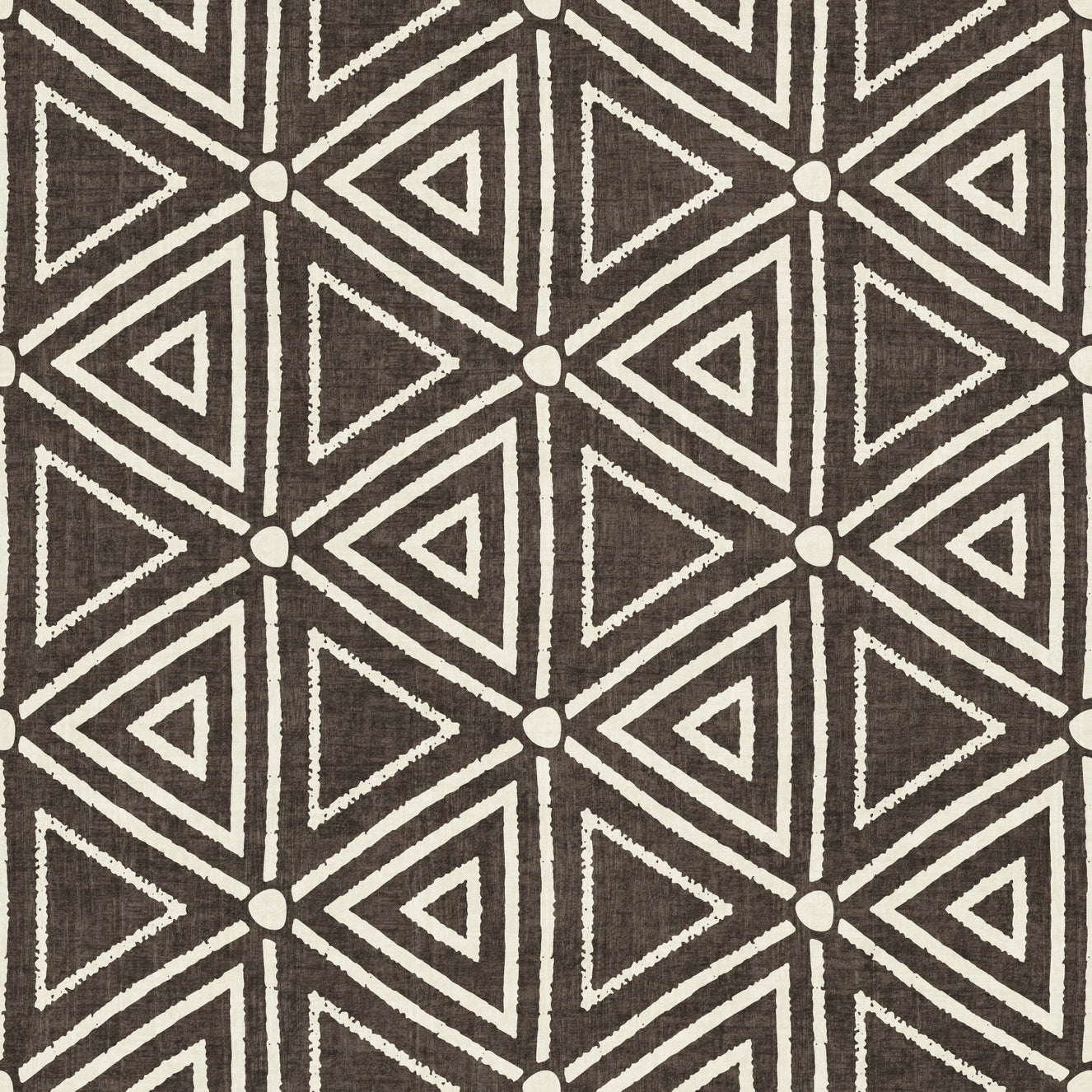 Kuvioitu Mudcloth-geometriset kolmiot boheemi tumma umberruskea tapetti