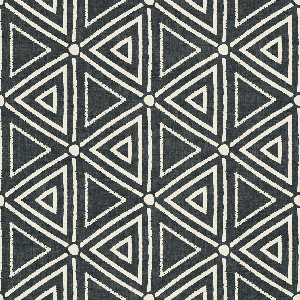 Texturerad Mudcloth Geometriska Trianglar Boho Kolsvart Tapet⁠ in your room