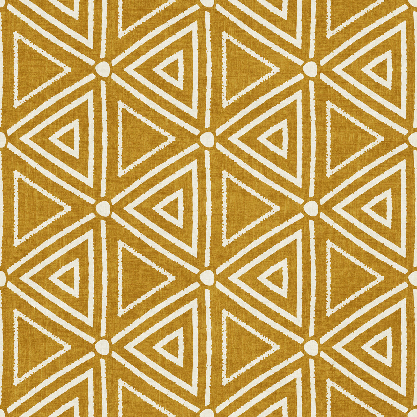 Rakennekangas Mudcloth Geometriset Kolmiot Boho Sinappi Keltainen Tapetti