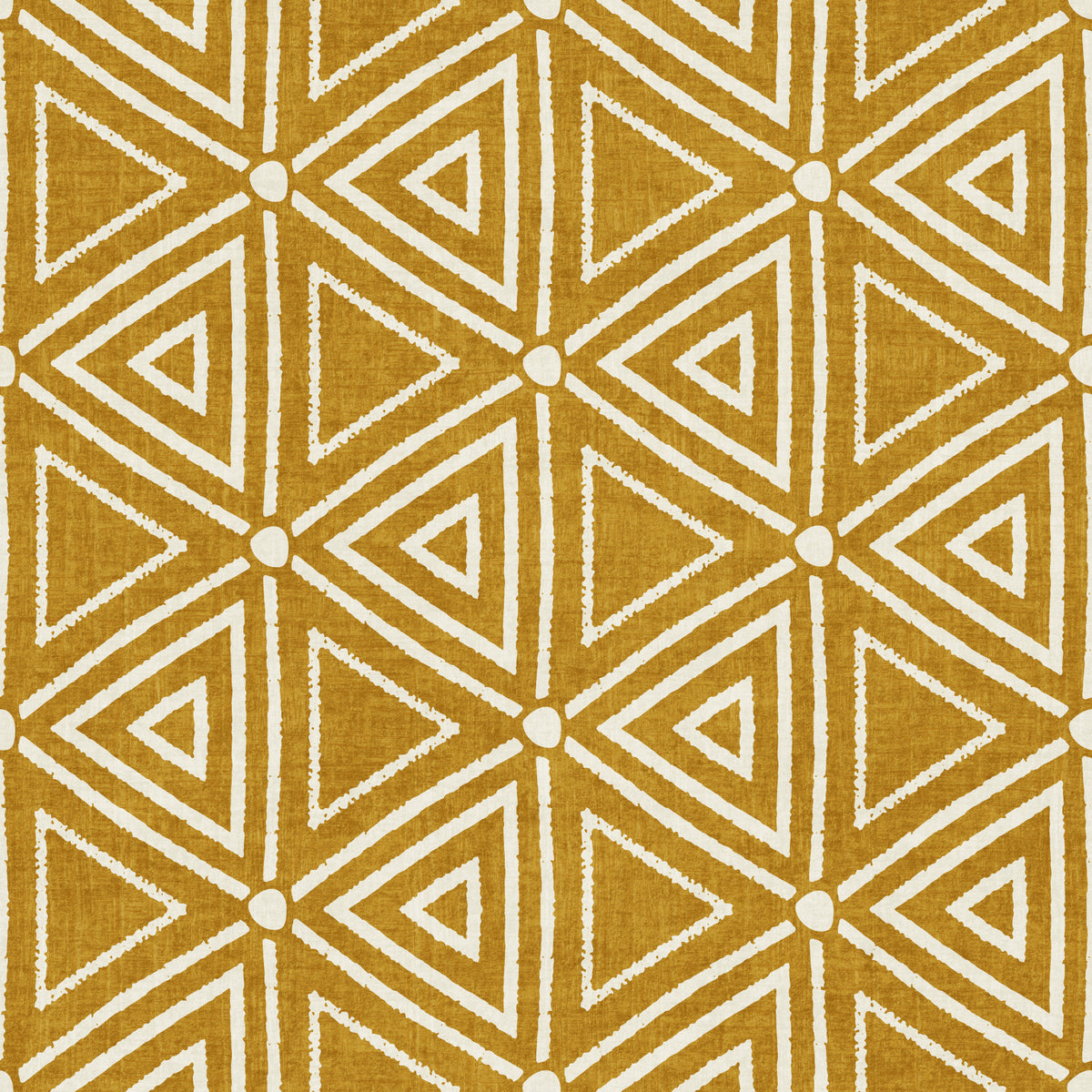 Textured Mudcloth Geometric Triangles Boho Mustard Yellow Wallpaper⁠ in your room — zoomed
