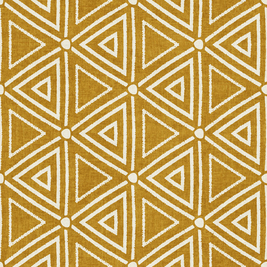 Textured Mudcloth Geometric Triangles Boho Mustard Yellow Wallpaper⁠