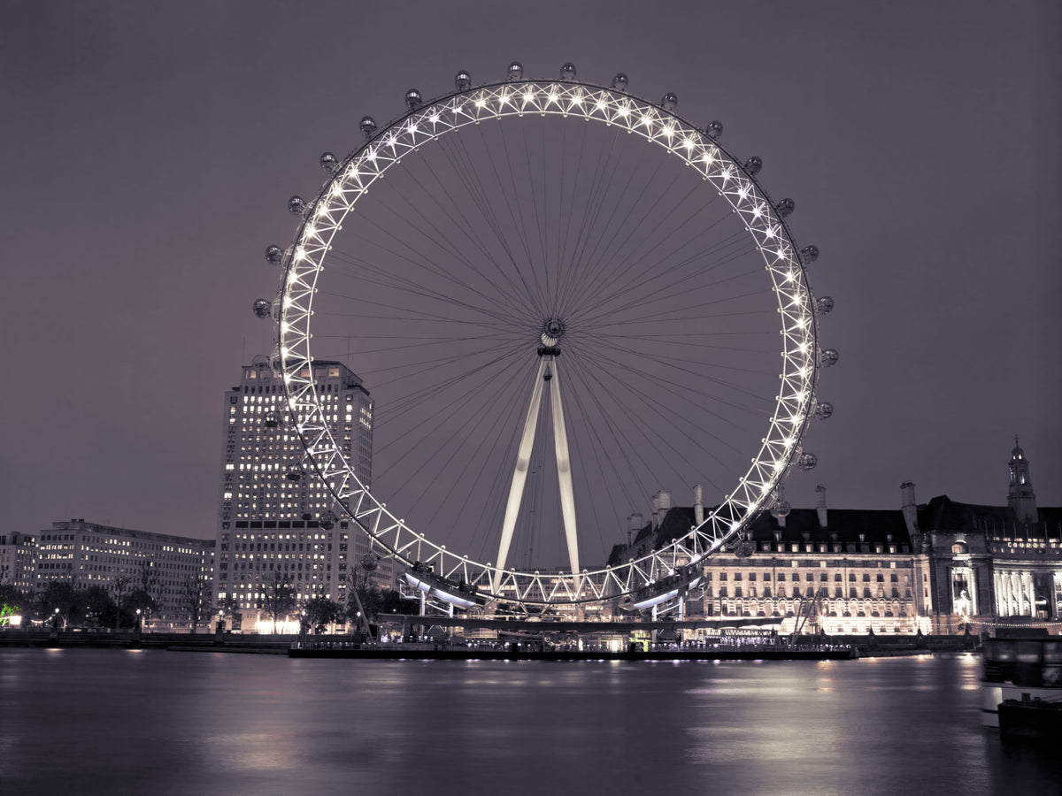 London Eye: Frescă de perete Strălucire de miez de noapte in your room