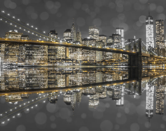 City of Gold & Gray: NYC Natursceneri Vægmaleri