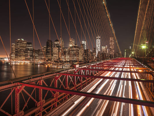 City Pulse : Fresque murale Pont de Brooklyn la nuit