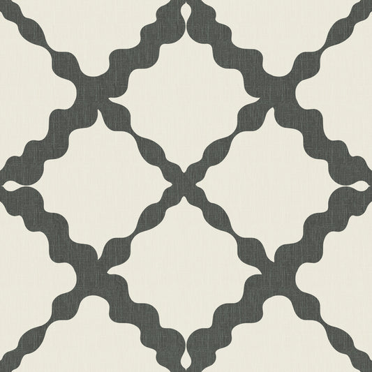 Papier peint moderne minimaliste gris géométrique à treillis texturé