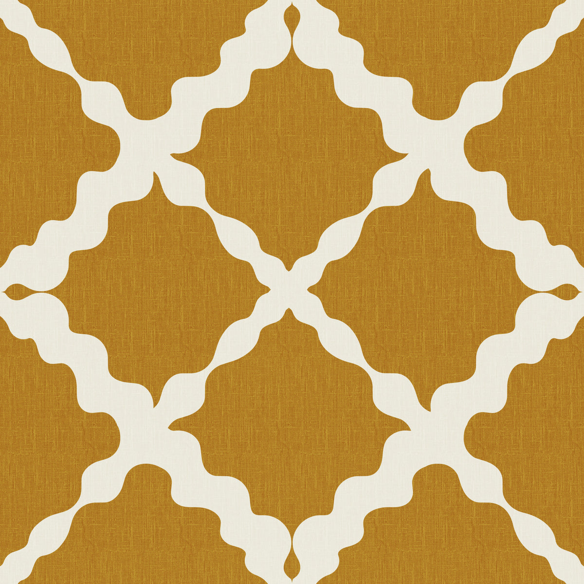 Papier peint moderne minimaliste géométrique treillis texturé moutarde in your room — zoomed