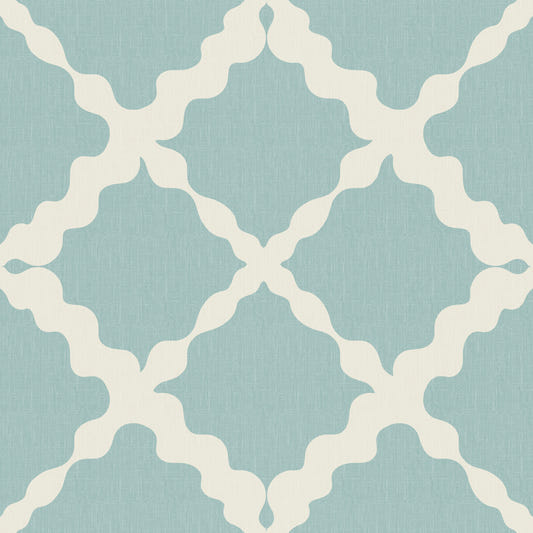 Textured Lattice Trellis Geometric Muted Blue Minimalist Modern  Wallpaper⁠