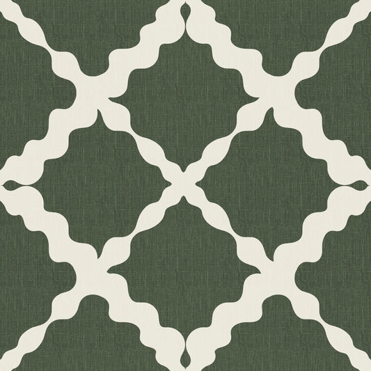 Textuur Lattice Klimrek Geometrisch Mosgroen Minimalistisch Modern Behang