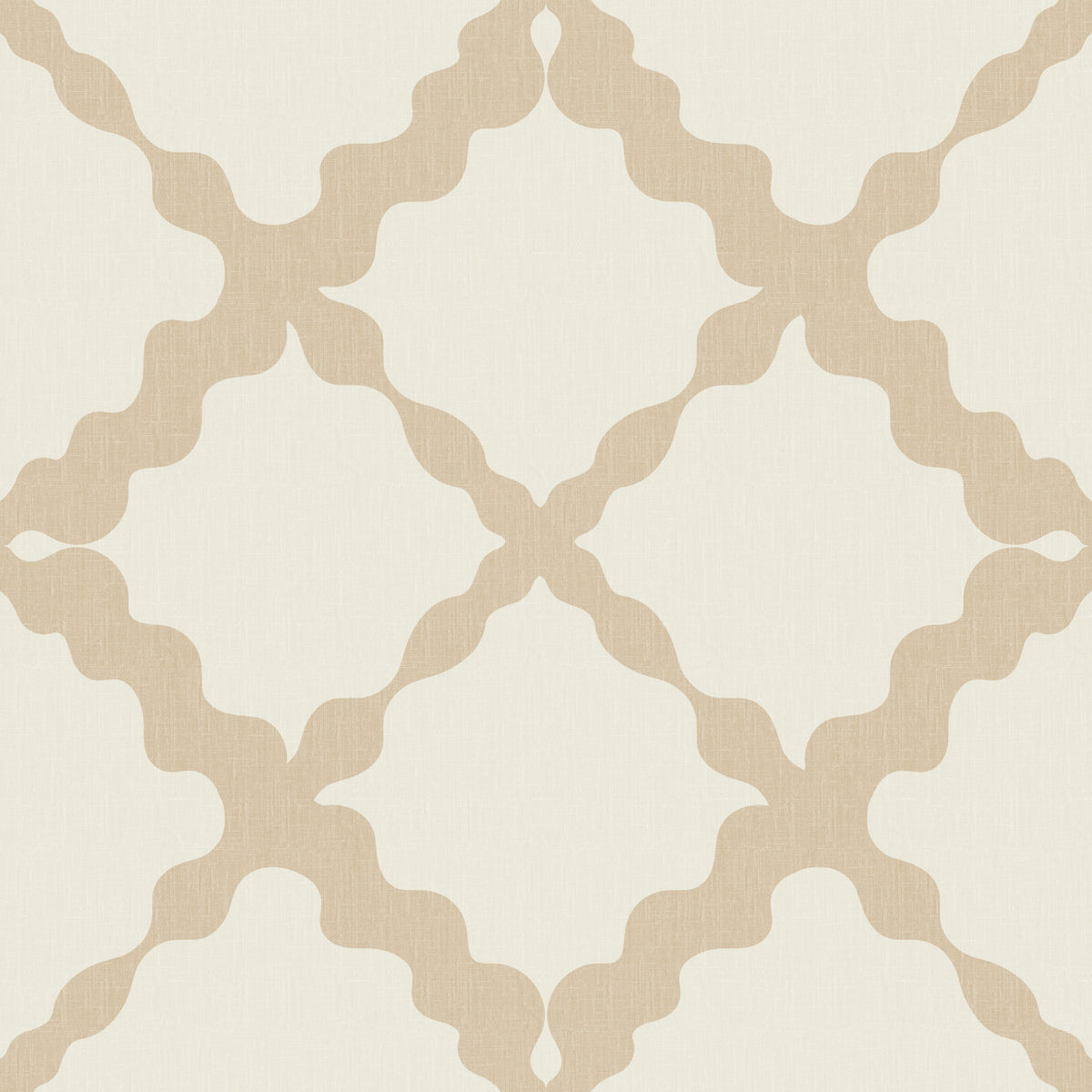 Struktureret gitter espalier geometrisk creme beige minimalistisk moderne tapet in your room — zoomed